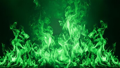 Vibrant Green Flames