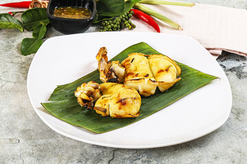 Delicous Grilled cuttlefish with sauce