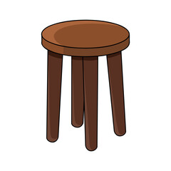 wooden chair isolated illustration on white background