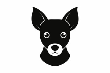 Cute Dog Face silhouette black vector illustration