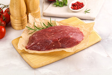 Raw beef meat uncocked steak