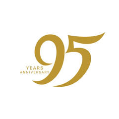 95th, 95th Years Anniversary Logo, 95 Logo, Vector Template Design element for birthday, invitation, greeting card illustration.