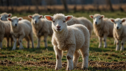 Fototapeta premium sheep and lambs