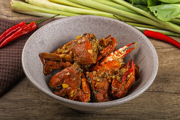 Steamed Spider crab Claws in tamatind sauce