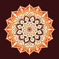 a yellow flower with purple and mandala designs on it.