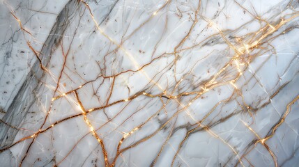 A close-up of a white stone with gold veins, resembling a natural pattern.