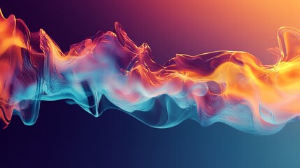 Obraz premium Abstract Fluid Dynamic Orange Blue Vibrant Motion Artwork