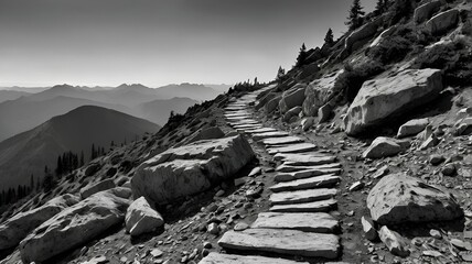 stone steps in the mountains