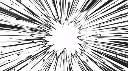 Naklejka premium Dynamic visual elements for comic action scenes, featuring motion lines and burst effects on a white background.