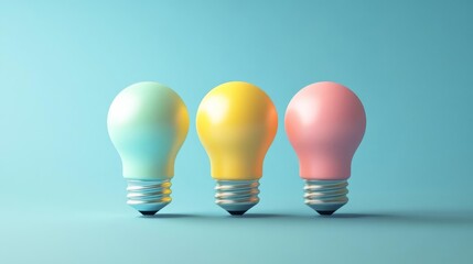 Light bulb icon, symbolic of creativity, innovative, ideas, thinking, insight. 3D illustration.