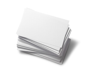 積み重ねられた名刺。もしくは白いカード
