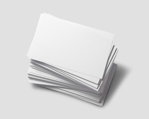 積み重ねられた名刺。もしくは白いカード