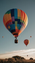 Fototapeta premium A balloon in a vertical image, ideal for background or wallpaper, creating an atmosphere of lightness and freedom