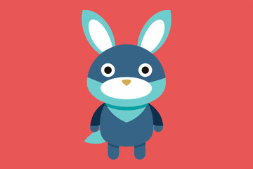 Cute Rabbit Cartoon wearing mask vector art illustration