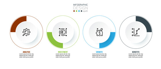 Business concept infographic template with percentage.
