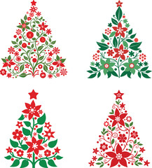 Hand drawn decorative Christmas tree silhouette
