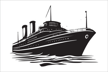 Obraz premium Stunning Ship Vector Silhouettes, Premium Ship Silhouette Vectors, Elegant Ship Vector Silhouettes, High-Quality Ship Silhouette Art, Beautiful Ship Vector Collection, Timeless Nautical Vector Art,