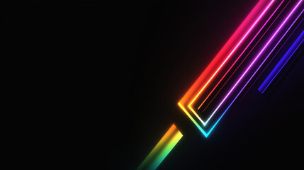 abstract colorful lines background, glowing sign, arrow, neon sign