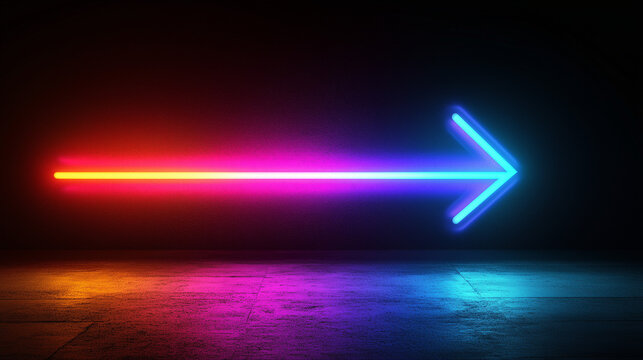background with glowing lines, glowing arrow, neon sign - Powered by Adobe