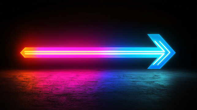 background with glowing lines, glowing arrow, neon sign - Powered by Adobe