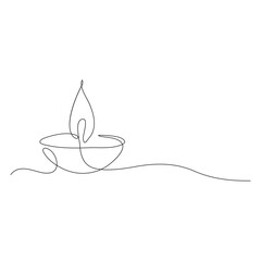  happy diwali Printone line continuous drawing candle animation perfect for burning memorial ceremony church tradition on white background, diwali candle continuous line drawing.