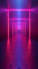 Vibrant Neon Gradient Tunnel for Tech Product Display