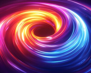 Obraz premium Mesmerizing Neon Vortex Swirls Vibrant Futuristic Abstract Background with Glowing Light Patterns