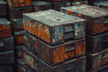 Obraz premium Old metal storage boxes