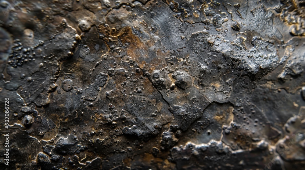 Aufkleber a close-up shot reveals the intricate, uneven texture of a weathered metal surface. the surface is c