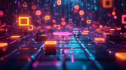 Abstract Neon Lights Background.