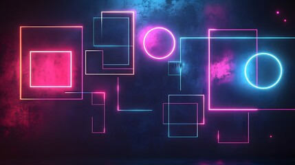 Obraz premium Neon Shapes Abstract Background.