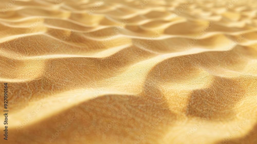 Leinwandbilder a close-up view of golden sand dunes with ripples and waves, bathed in sunlight. the texture of the 