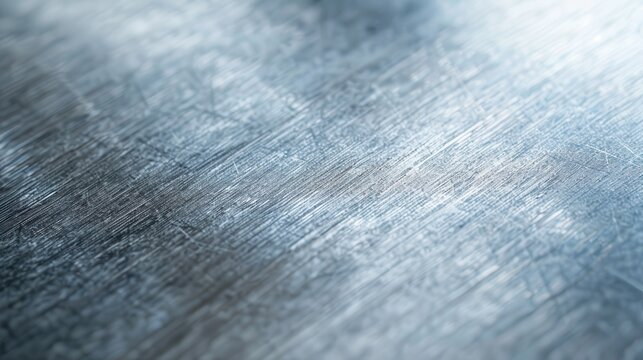 A close-up photograph captures the intricate texture of brushed metal, showcasing the parallel lines created during the finishing process. The light reflects off the surface, highlighting the subtle v