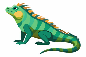 Iguana side view  vector illustration 