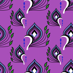 Geometric ethnic pattern vector background. seamless pattern traditional,Design for background, wallpaper, Batik, fabric, carpet, clothing, wrapping, and textile. Colorful ethnic pattern illustration