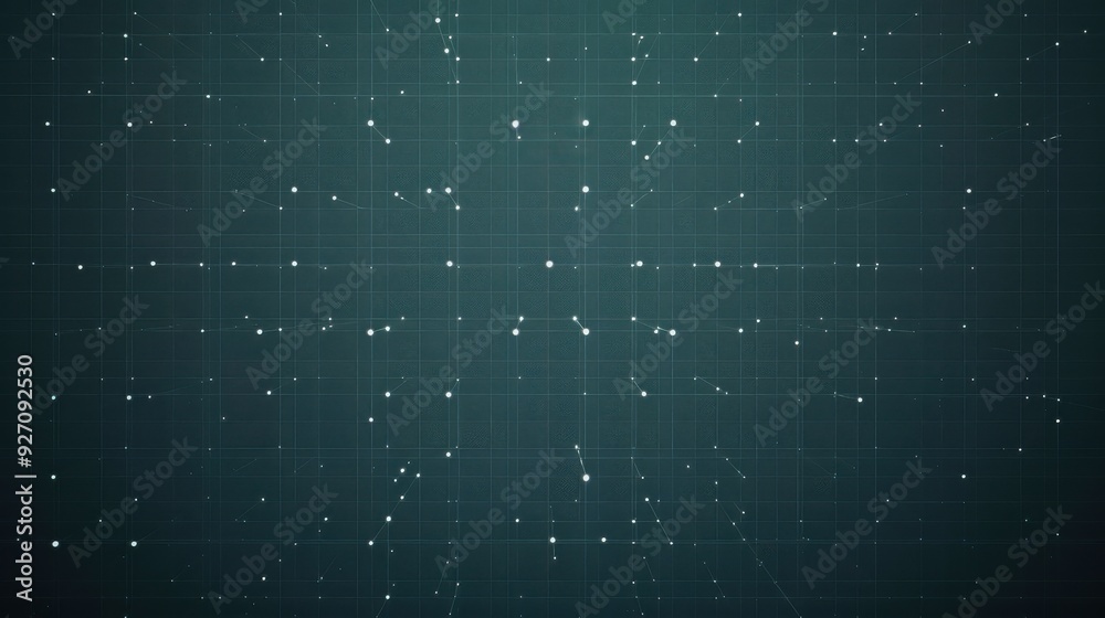 Fototapete a dark teal background with a subtle grid pattern overlaid with faint white lines and small white do