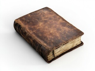 Brown Leather Book on White Surface