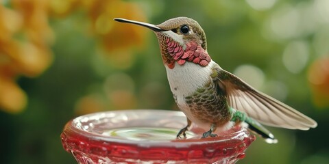 Obraz premium Hummingbird at Bird Feeder