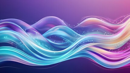 Abstract Purple Blue Swirling Waves Background Design