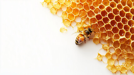 bee on honeycomb