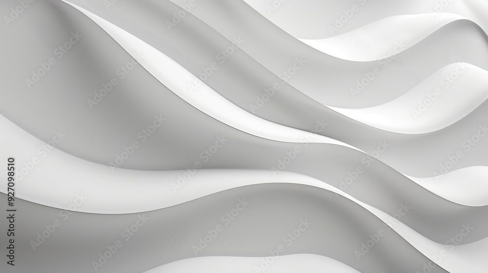 Aufkleber a close-up photograph of a white abstract design with smooth, flowing curved lines creating a layere