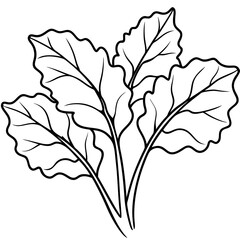 Food rhubarb line art