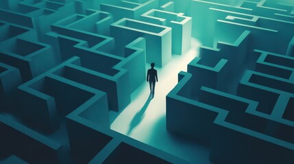 Navigating the Financial Maze: 3D Illustration of Risk Management and Business Finance