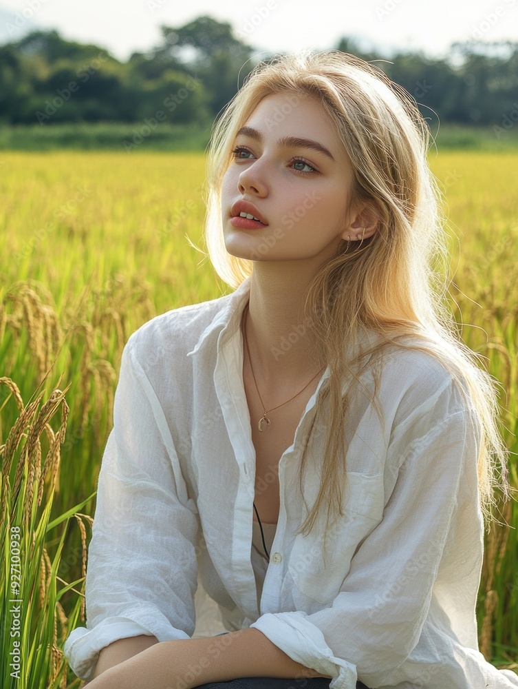 Canvas Prints woman in tall grass