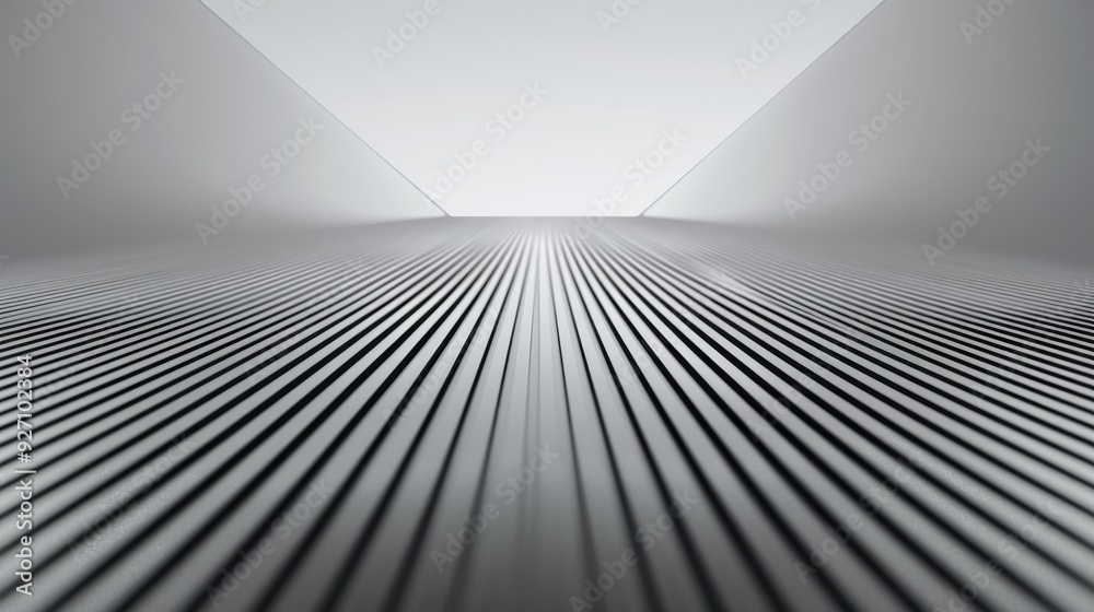 Aufkleber the image shows a close-up view of a metallic surface, composed of parallel, ridged lines that reced