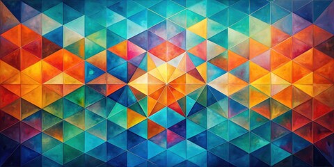 Fototapeta premium Geometric abstract painting background , art, shapes, colors, modern, design, texture, vibrant, contemporary, creative