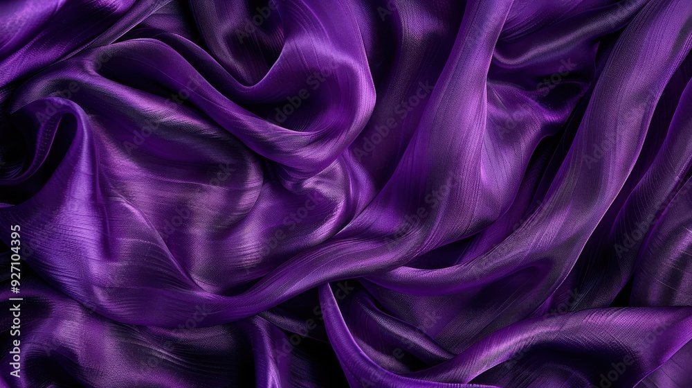 Aufkleber a close-up view of a piece of deep purple fabric that is draped and folded, showing its subtle shimm