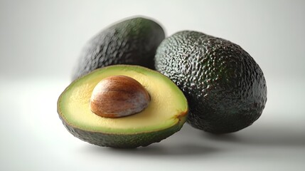 green avocado on the tree photography images