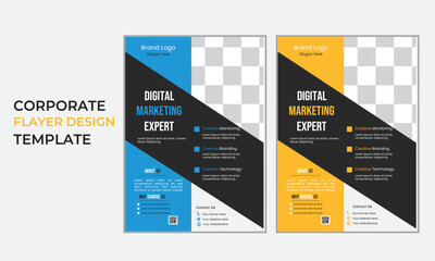 Annual report business flyer and brochure template design Corporate business digital marketing agency flyer design and cover template Brochure design,    Digital Marketing Agency Flyer, Business Marke