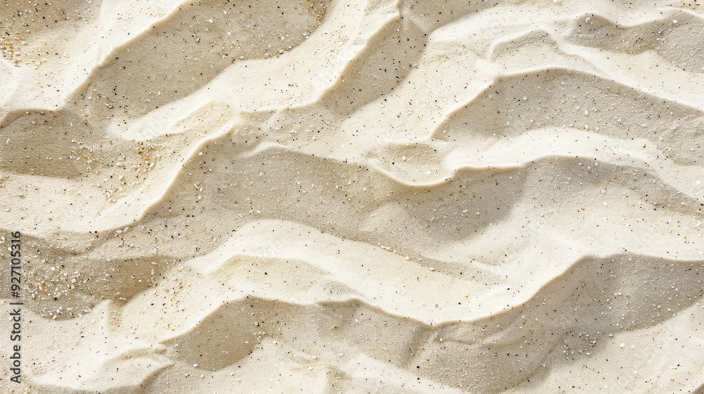 Poster a close-up view of white sand dunes, showing the intricate patterns of ripples created by the wind. 